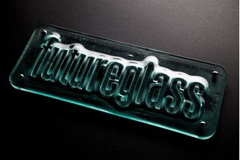 Waterjet Cut Kiln Formed Glass Signs